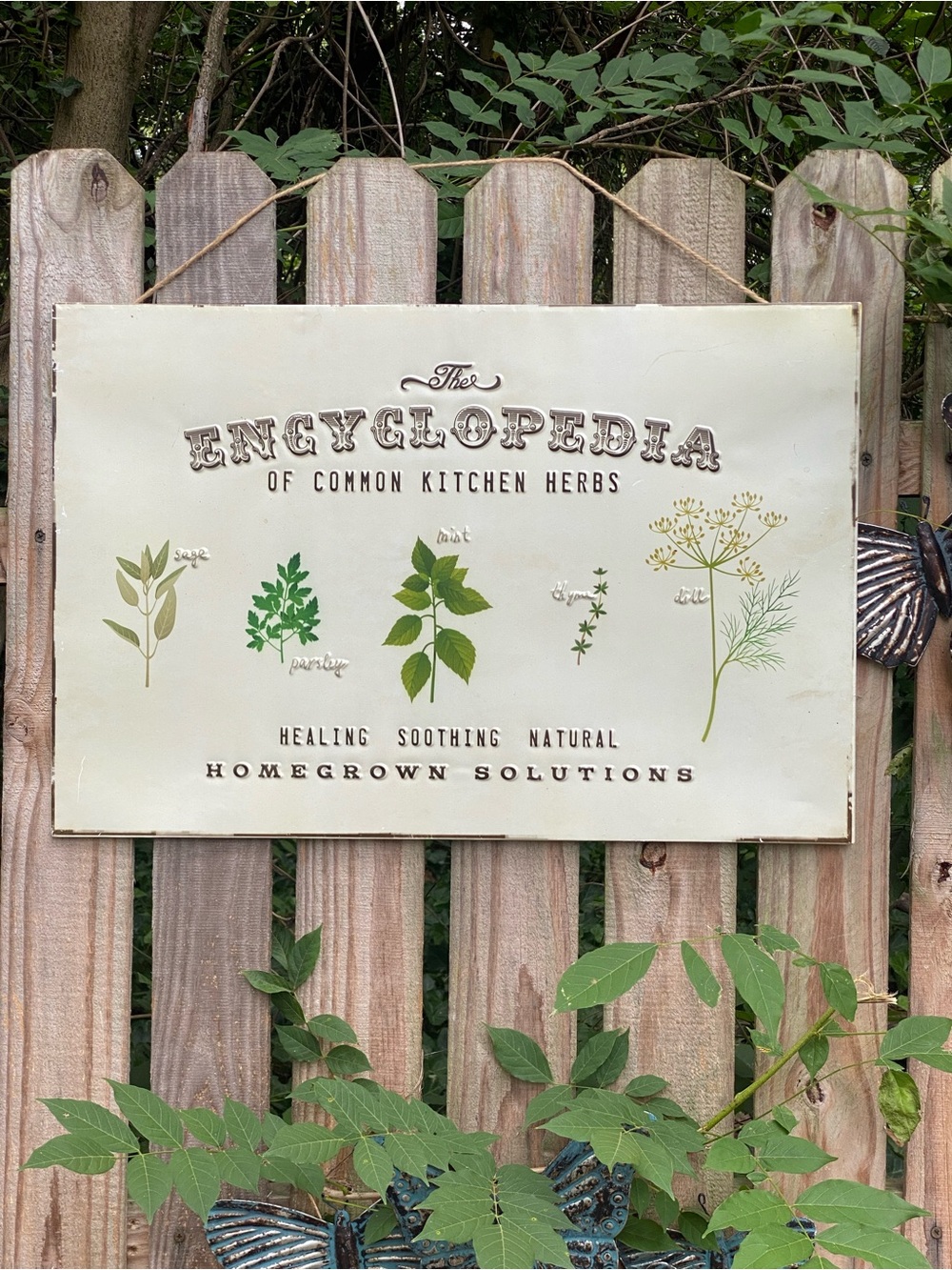 Botanical Herbs Metal Sign